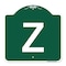Signmission Designer Series Sign-Sign W/ Letter Z, Green & White Aluminum Sign, 18" x 18", GW-1818-22914 A-DES-GW-1818-22914 - alternate 1